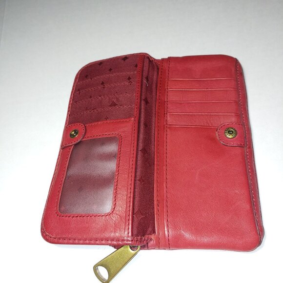Fossil Long Live Vintage Leather Wallet Red - Picture 5 of 16